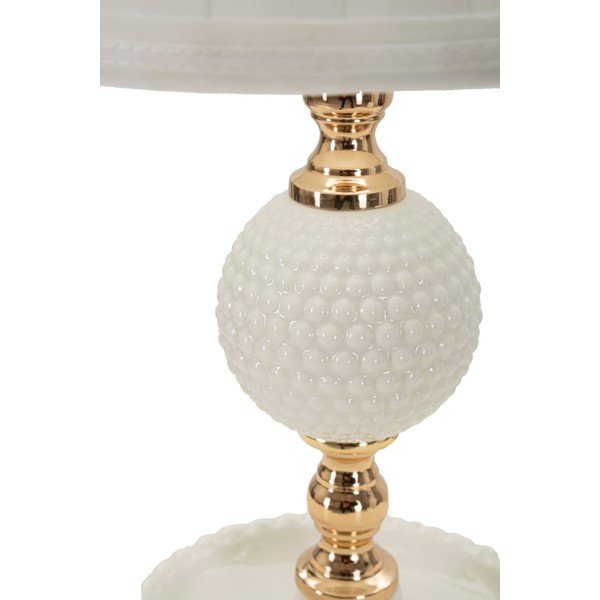 Lampada da tavolo bianca con paralume in tessuto (altezza 40 cm) Napoli - Mauro Ferretti-image-4