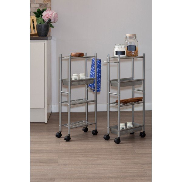 Tavolino da servizio in metallo su ruote 16x40 cm Dara – Premier Housewares-image-1