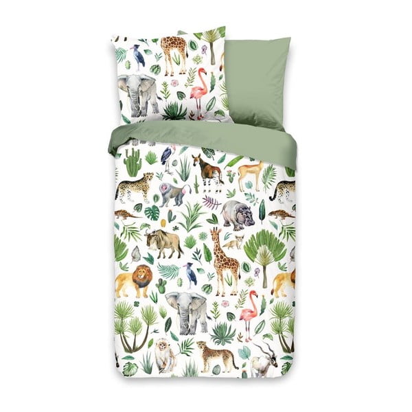 Biancheria da letto per bambini in cotone Jungle, 100 x 135 cm - Good Morning