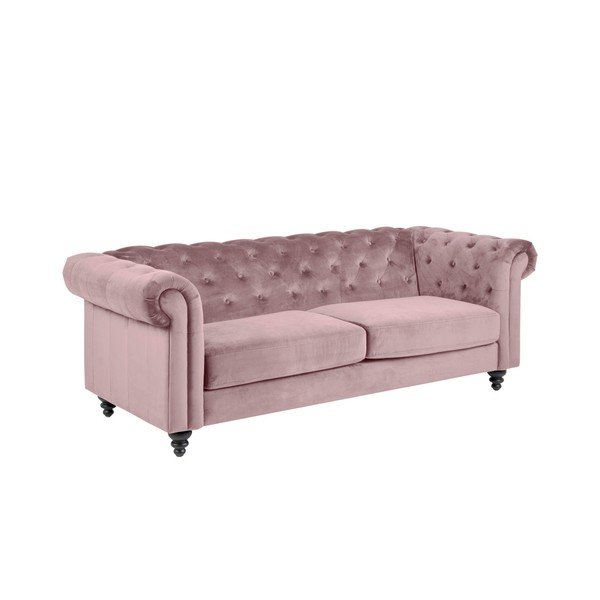 Divano in velluto rosa Charlietown, 219 cm - Actona-image-1