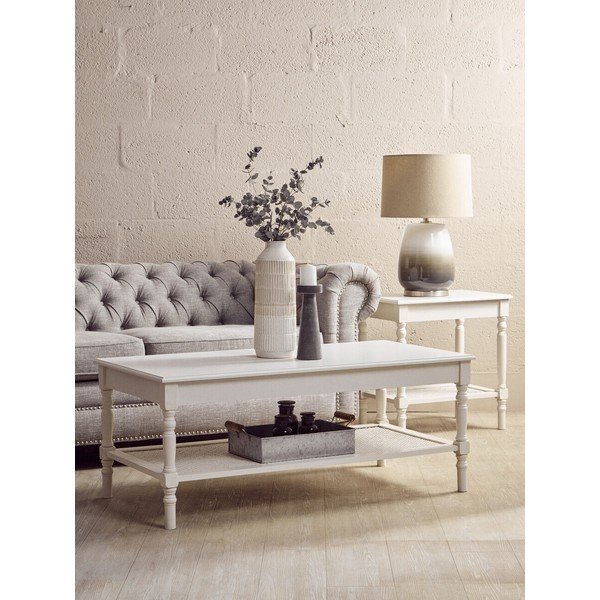 Tavolino da salotto bianco 60x120 cm Heritage – Premier Housewares-image-1