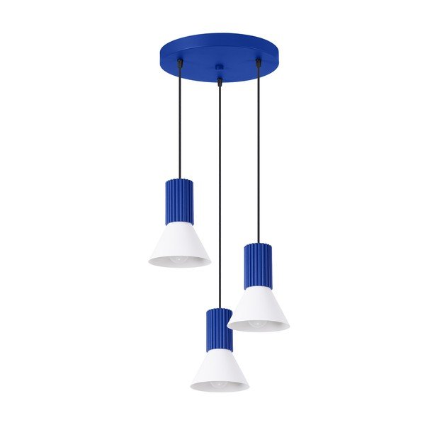 Lampadario blu in metallo ø 30 cm Niru – Sollux