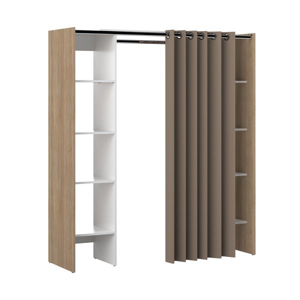 Armadio bianco-marrone in rovere 185x182 cm Tom - TemaHome-image-2