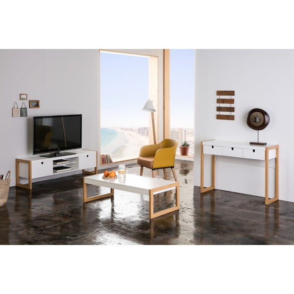 Tavolino bianco Quadrato, 120 x 35 cm - Marckeric-image-4