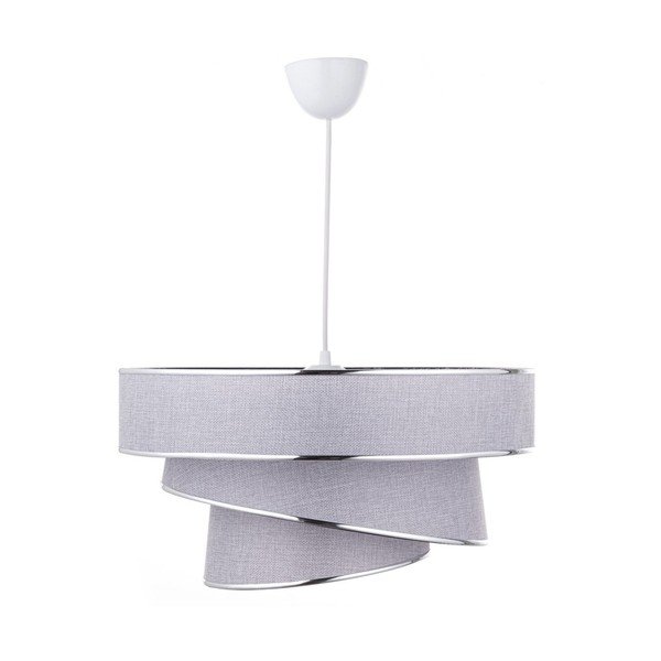 Lampadario grigio/argentato con paralume in tessuto ø 40 cm Couper – Opviq lights