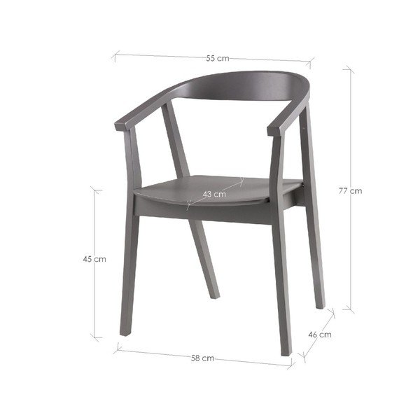 Set di 2 sedie da pranzo grigie Donna - sømcasa-image-2