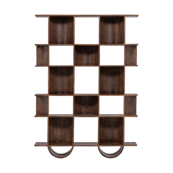 Libreria marrone scuro in mango massiccio 130x180x35 cm Sinne – WOOOD