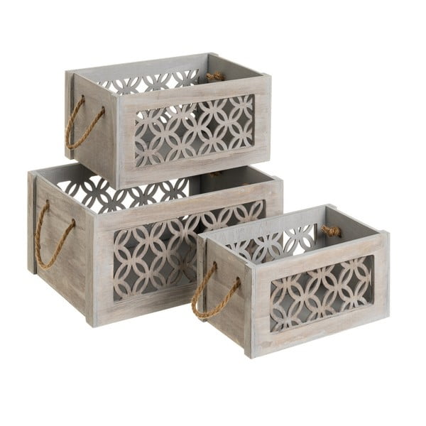 Set di 3 scatole decorative in legno - Casa Selección