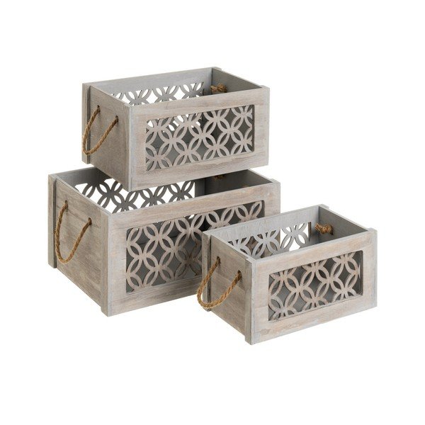 Set di 3 scatole decorative in legno - Casa Selección