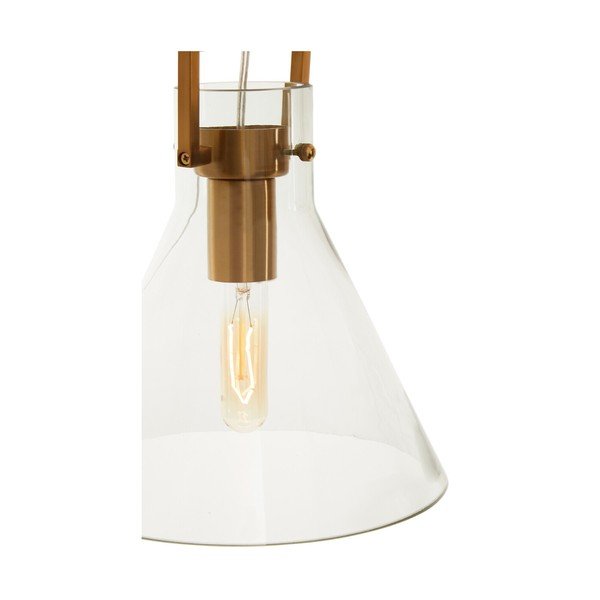 Lampadario dorato in metallo con paralume in vetro ø 25 cm Trieste – Premier Housewares-image-1