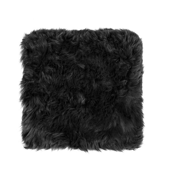 Cuscino in pelle di pecora nera per sedia da pranzo Zealand, 40 x 40 cm - Royal Dream