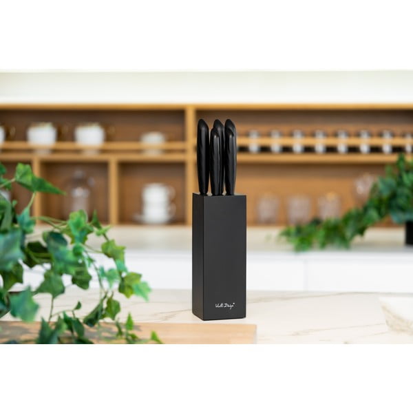 Set di 5 coltelli con supporto nero Caro - Vialli Design-image-4