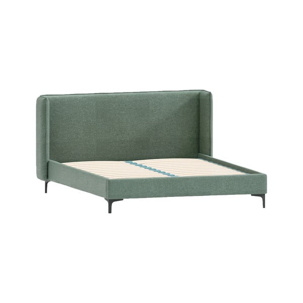 Letto matrimoniale imbottito verde con griglia 140x200 cm Basti - Ropez