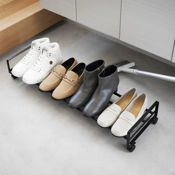 Scarpiera in metallo nero 83,5x14,5x27,5 cm Tower - YAMAZAKI-image-1