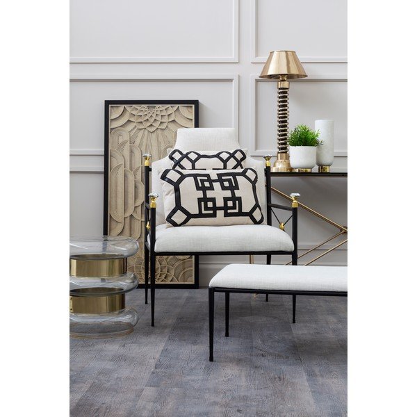 Vaso da fiori in gres bianco-oro Callie, ø 18 cm - Premier Housewares-image-3