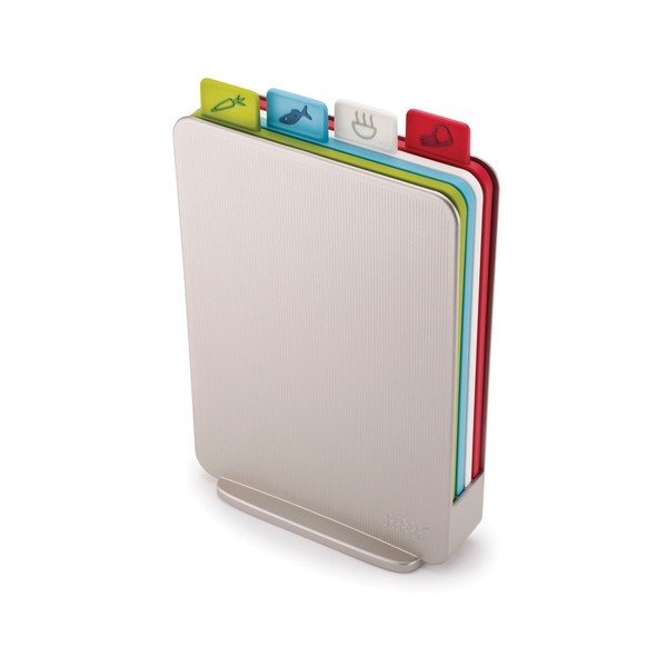 Sada světle šedého stojanu se 4 prkénky Joseph Joseph Index, 20 x 30 cm