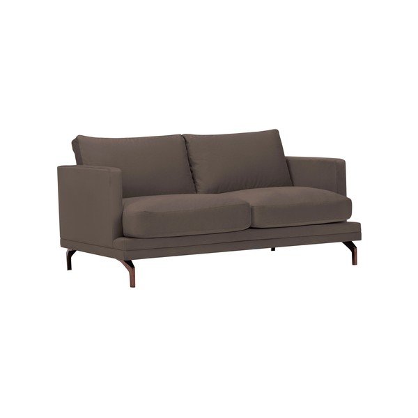 Hnědá dvoumístná pohovka s podnožím ve zlaté barvě Windsor & Co Sofas Jupiter-image-1