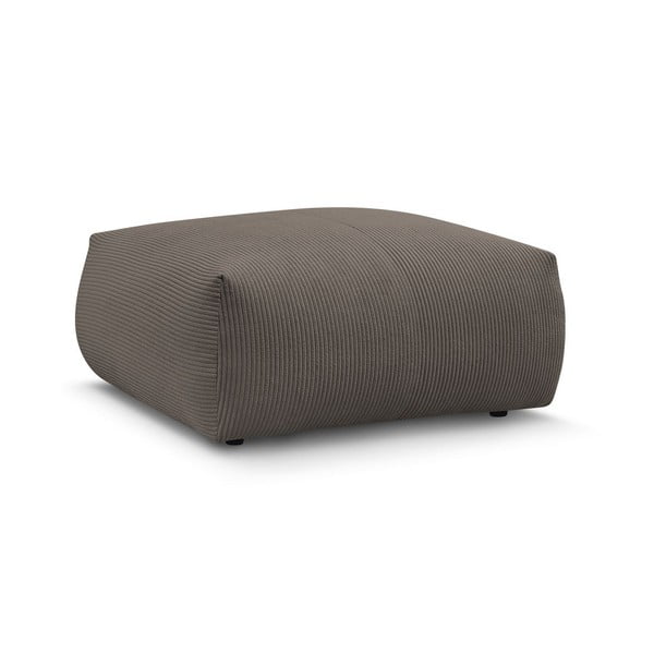 Poggiapiedi grigio/marrone con rivestimento in velluto a coste Voltaire – Bobochic Paris-image-1