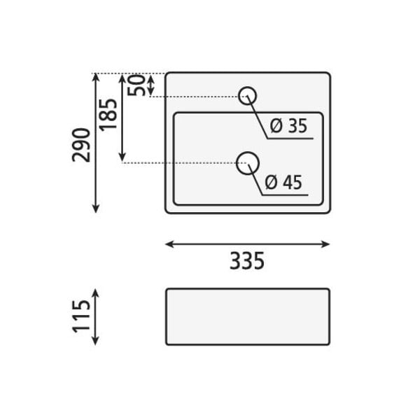 Lavabo bianco in ceramica 33,5x29 cm Giulia – Sapho-image-3