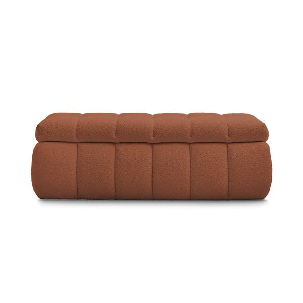 Panca in tessuto bouclé color mattone Mont Blanc - Bobochic Paris-image-2