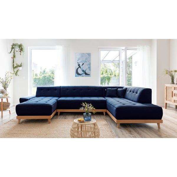 Divano letto a U blu navy, angolo destro Dazzling Daisy - Miuform-image-1