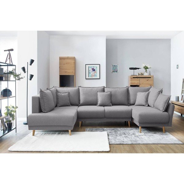 Divano a U grigio chiaro Mia XXL, angolo destro - Bobochic Paris-image-1