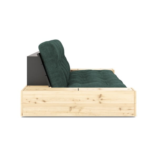 Divano letto in velluto a coste verde scuro 244 cm Base - Karup Design-image-3
