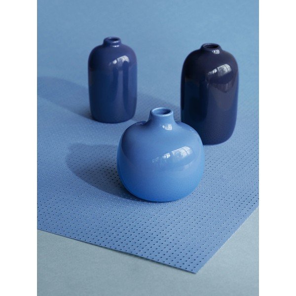 Set di vasi blu in ceramica 3 pz (altezza totale 9 cm) Ceola – Blomus-image-2