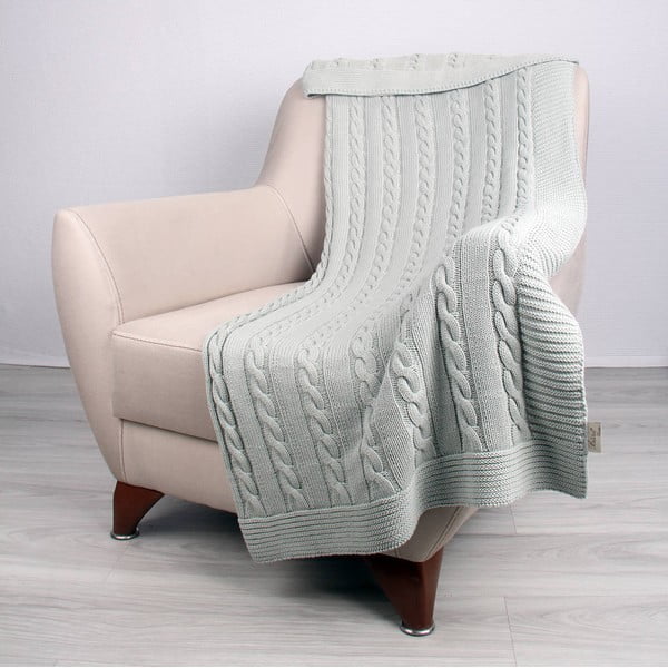 Copriletto in cotone blu menta Carla, 130 x 170 cm - Homemania Decor