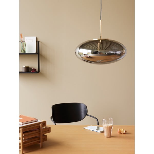 Lampadario dimmerabile grigio con paralume in vetro ø 40 cm Reflect - Hübsch-image-1