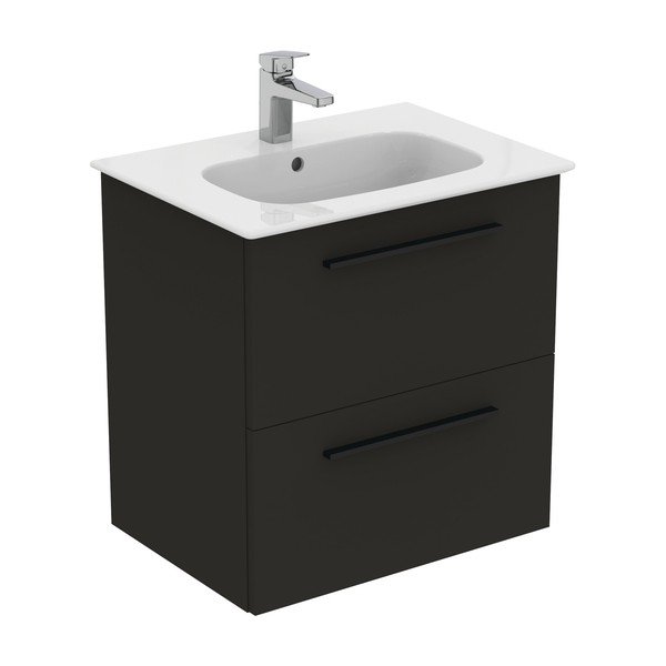 Mobile da lavabo antracite a sospensione 60x63 cm i.Life A - Ideal Standard-image-3