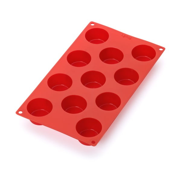 Stampo in silicone rosso per 11 mini muffin - Lékué