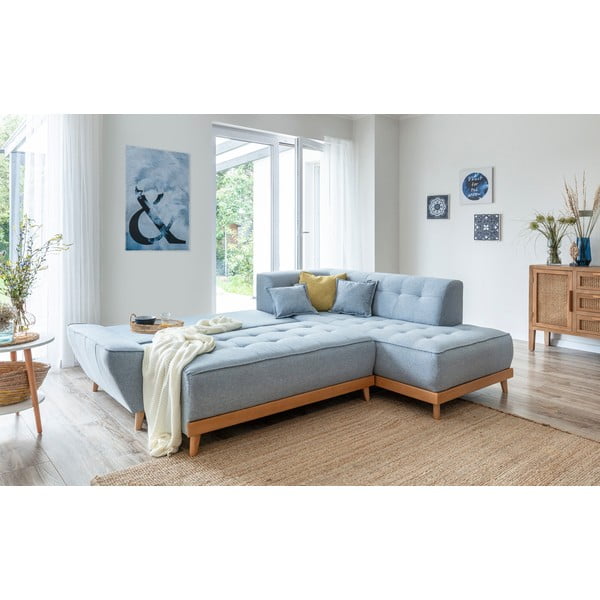 Divano letto angolare azzurro L, angolo destro Dazzling Daisy - Miuform-image-4