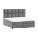 Letto matrimoniale imbottito grigio con spazio contenitivo 180x200 cm Flip - Ropez