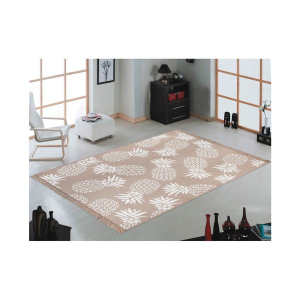 Tappeto bifacciale beige e bianco Pineapple, 120 x 180 cm - Cihan Bilisim Tekstil-image-4