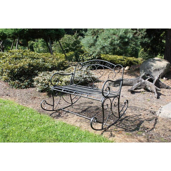Panchina da giardino in metallo nero Dares - Garden Pleasure-image-2