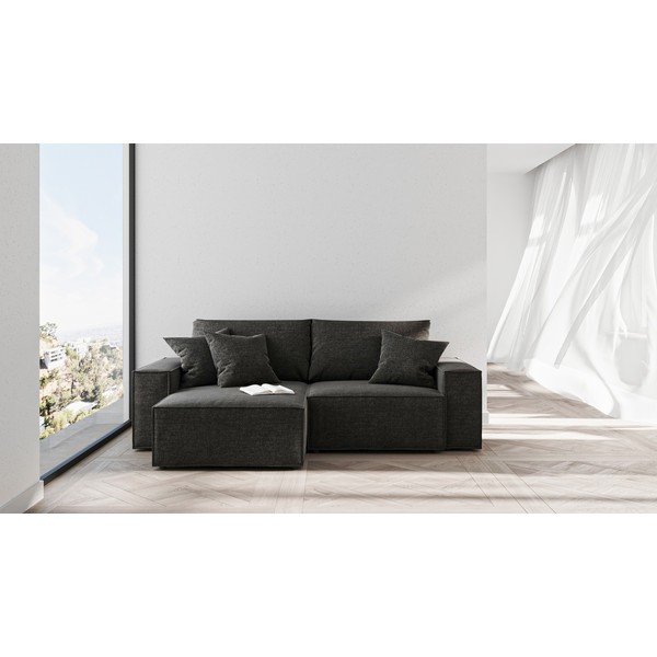 Divano letto grigio antracite ad angolo variabile Melow - Ghado-image-3