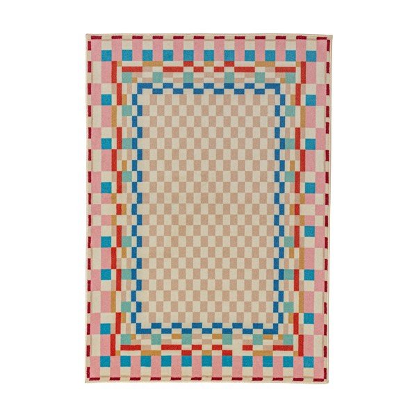 Tappeto in misto lana 180x230 cm Checkered Border – Flair Rugs