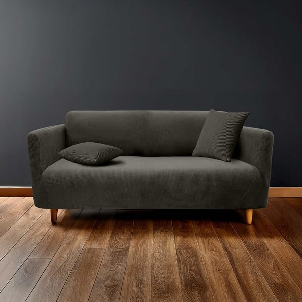 Copridivano color antracite con rivestimento elastico per divano a 3 posti Sacha – douceur d'intérieur
