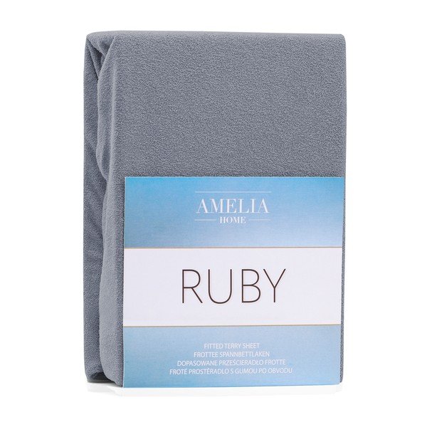 Lenzuolo con angoli grigio scuro ad alto contenuto di cotone , 120/140 x 200 cm Ruby - AmeliaHome-image-2