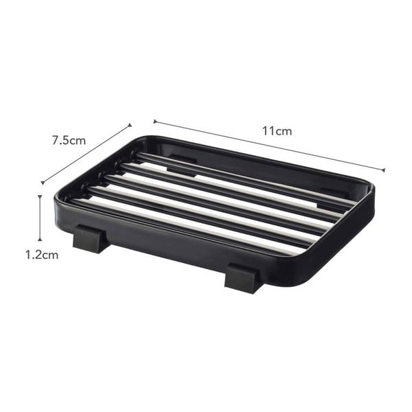 Tappeto di sapone nero Tower - YAMAZAKI-image-2