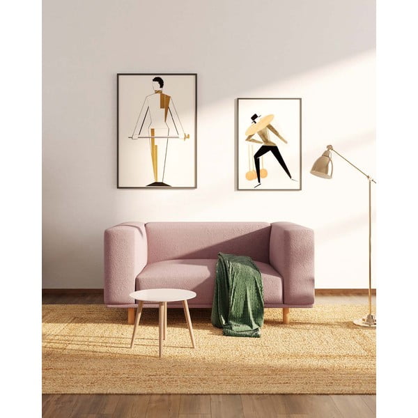 Poltrona relax rosa in tessuto bouclé Kukumo - Ame Yens-image-1