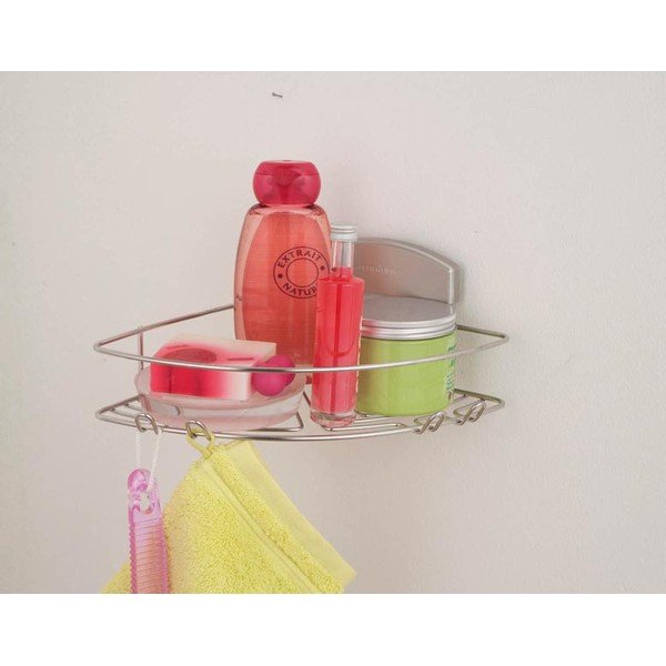 Rohový stojan na sprchové gely bez nutnosti vrtání Compactor Gel, 23x24 cm