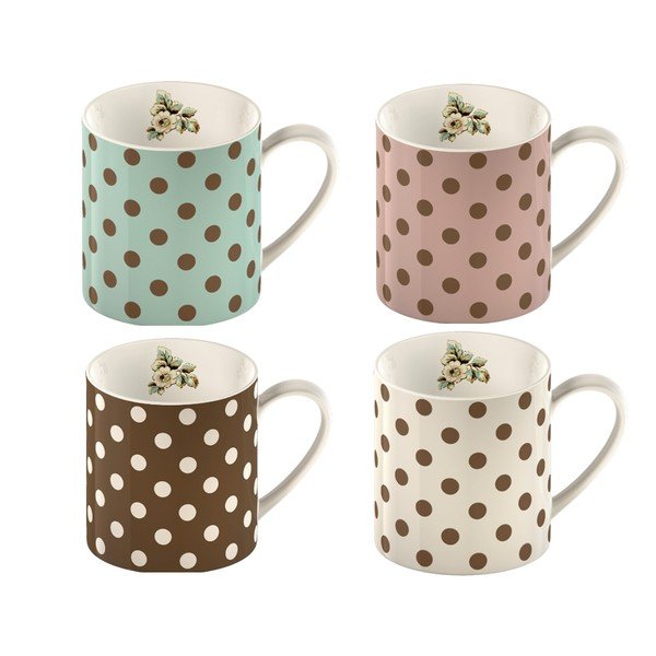 Set di 4 tazze in porcellana Cottage Flowers, 60 ml - Creative Tops