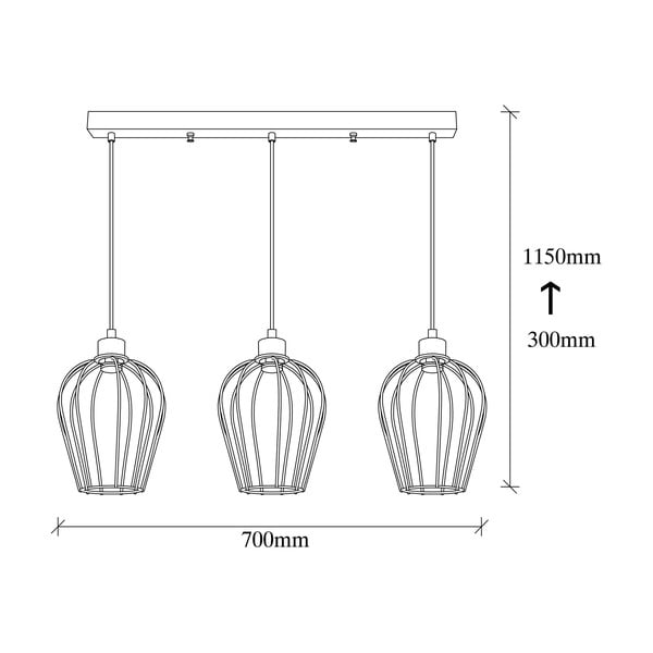 Lampada a sospensione nera per 3 lampadine Tel Long - Opviq lights-image-3