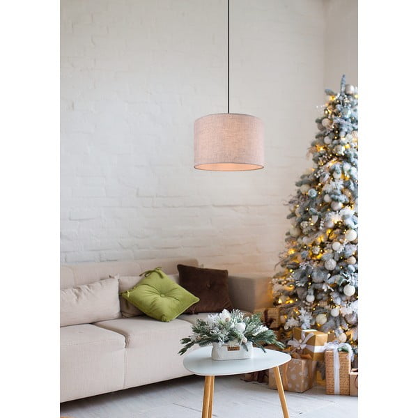 Lampadario beige con paralume in tessuto ø 35 cm Elmau - Trio-image-1