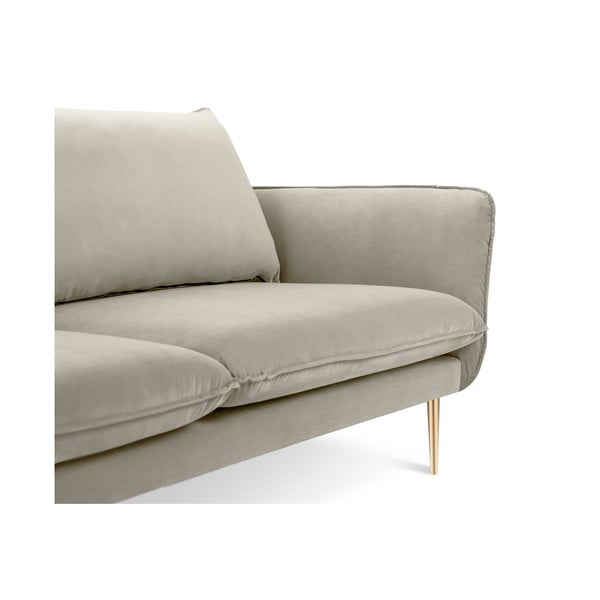 Divano in velluto beige, 160 cm Florence - Cosmopolitan Design-image-3