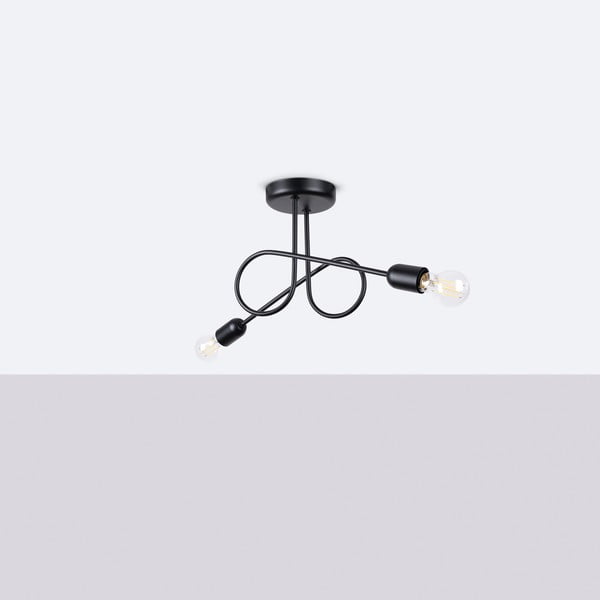 Plafoniera nera 18x57 cm Opulent – Sollux-image-2