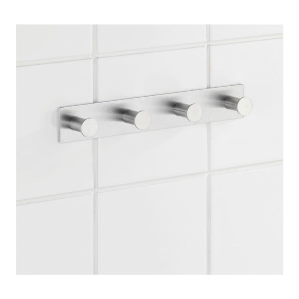 Appendiabiti da parete autoportante con 4 ganci in argento Celano - Wenko-image-2