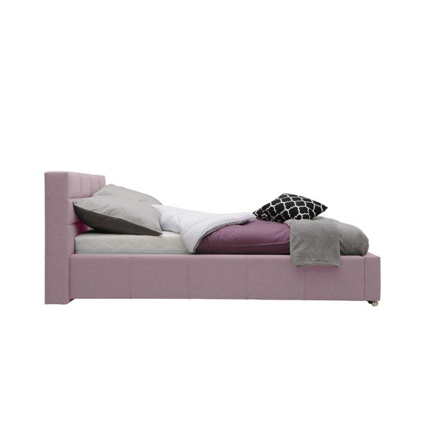 Světle růžová dvoulůžková postel Mazzini Beds Reve, 140 x 200 cm-image-2